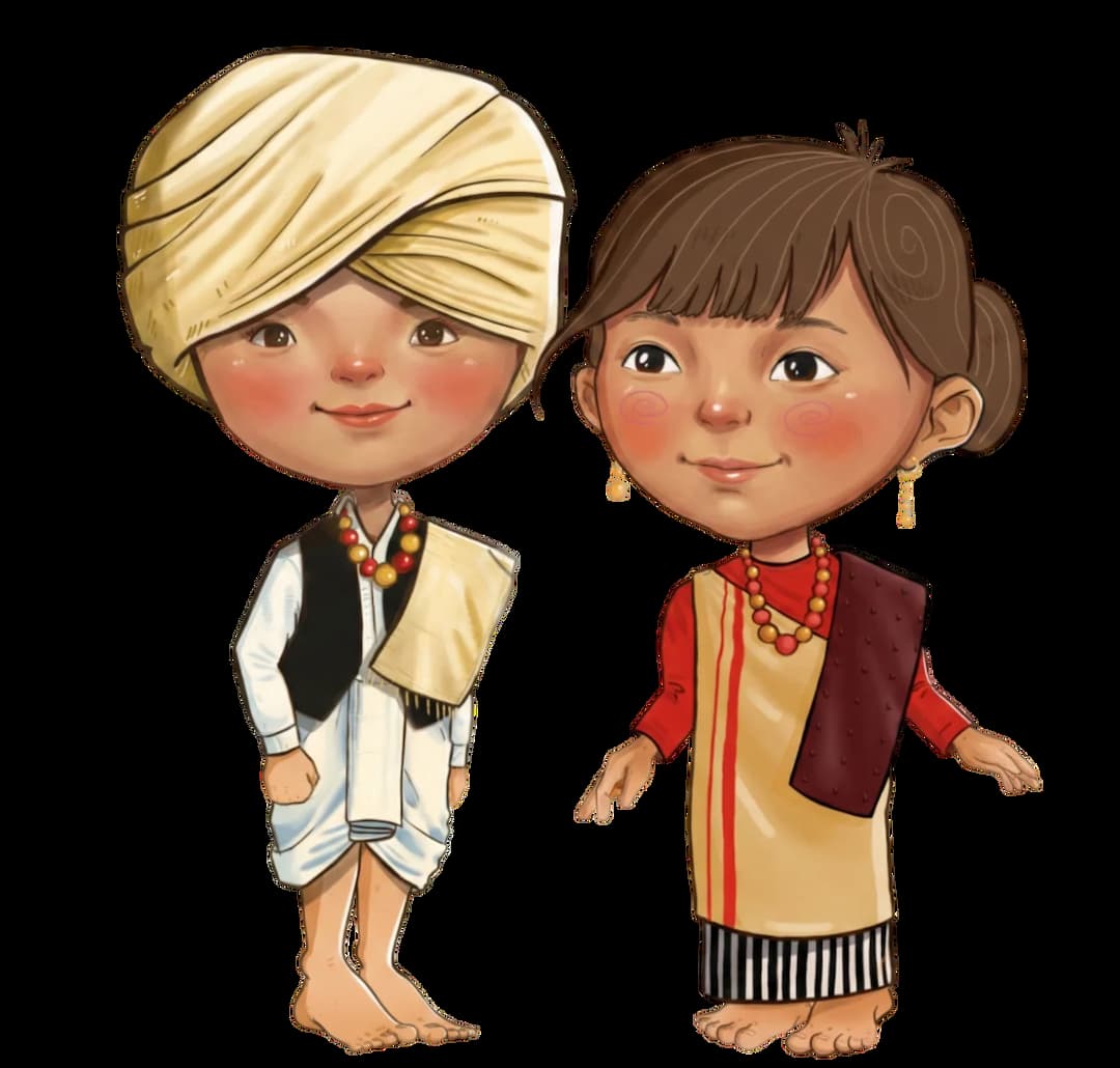 Jaintia children in traditional dress