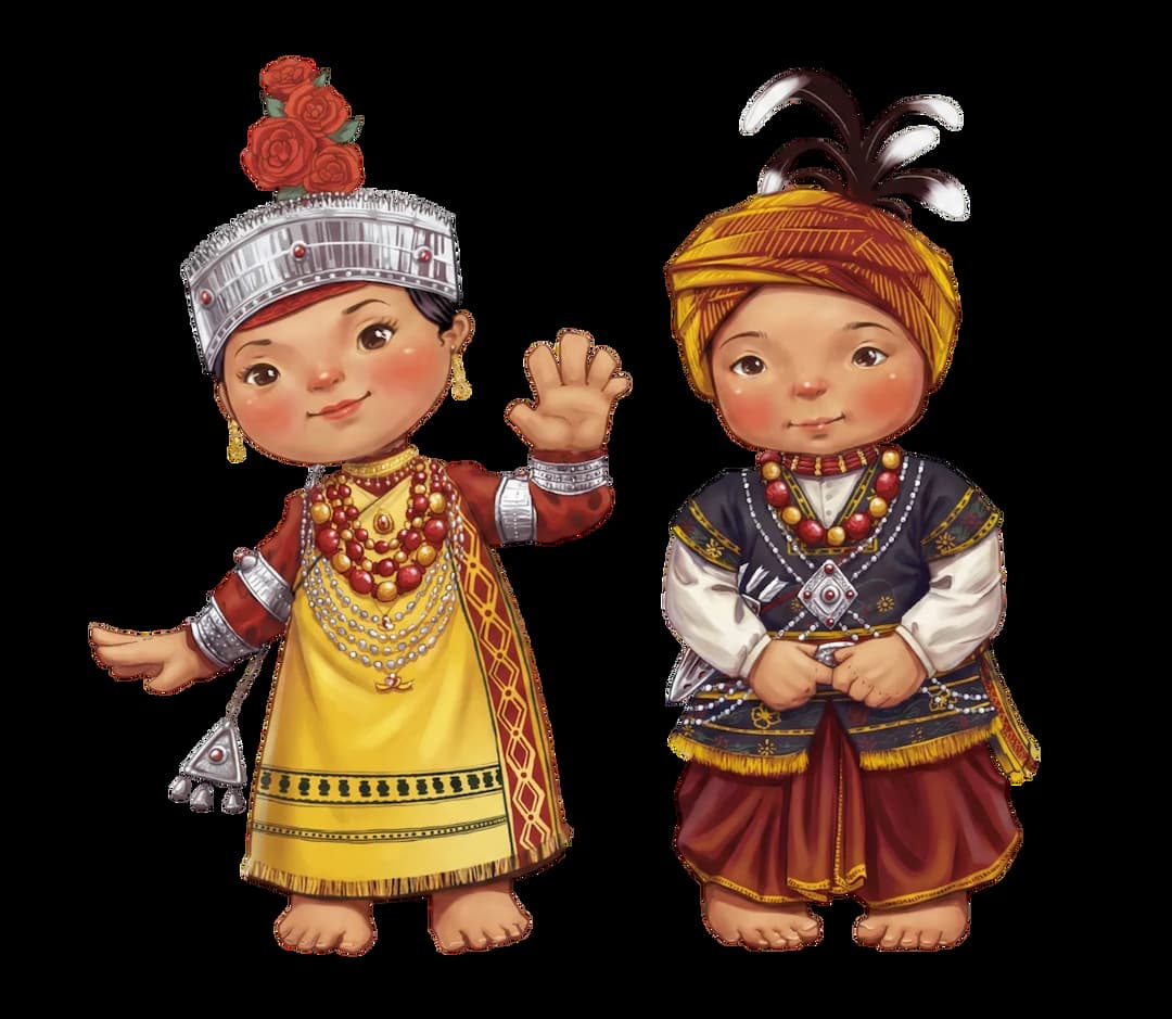 Khasi children in traditional dress